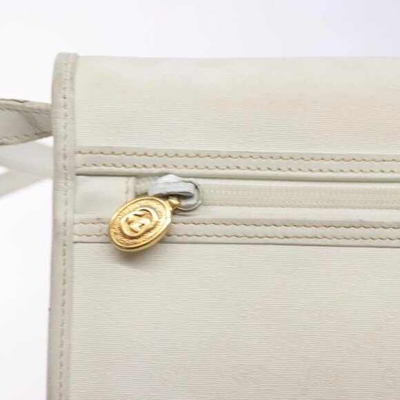 GUCCI Micro GG Supreme Shoulder Bag PVC White Gold - Picture 11 of 15